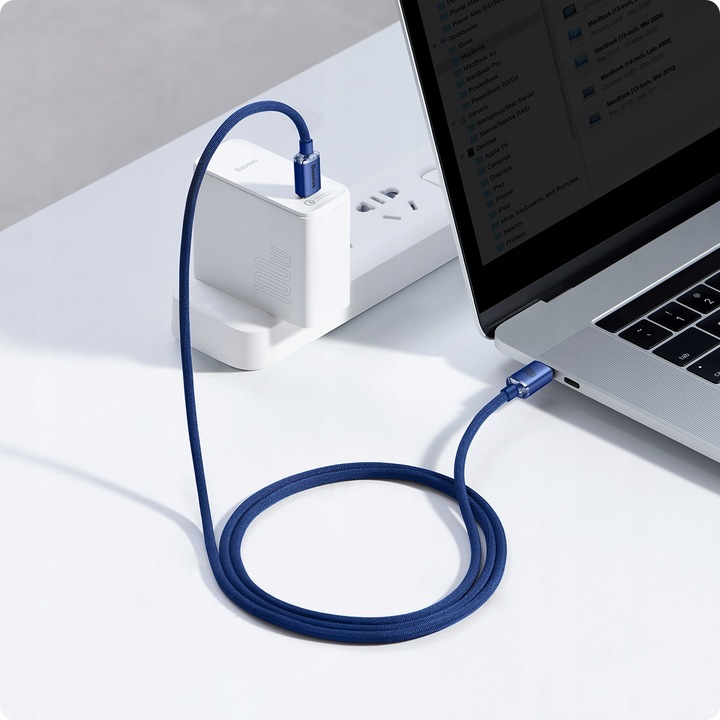 BASEUS MOCNY KABEL USB-C SZYBKIE ŁADOWANIE TYPE-C PD 100W QC 3.0 5A 1.2M