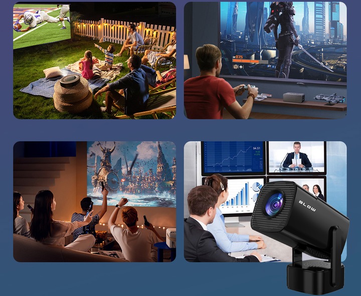 PRZENOŚNY PROJEKTOR RZUTNIK ANDROID SMART TV WIFI FULL HD + ETUI