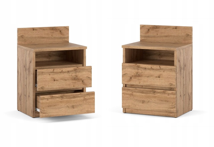 Szafka Nocna Stolik Nocny Wotan 40CM 2 Szuflady Półka Nakastlik Do