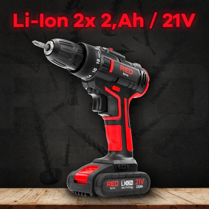 WIERTARKO WKRĘTARKA AKUMULATOROWA 21V MOCNA WKRĘTAK ZAKRĘTARKA 2xAKU