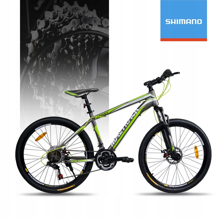 ROWER GÓRSKI MTB 26 SHIMANO 21 BIEGÓW SHIMANO 2xTarcze RAMA 18" KOŁA 26"