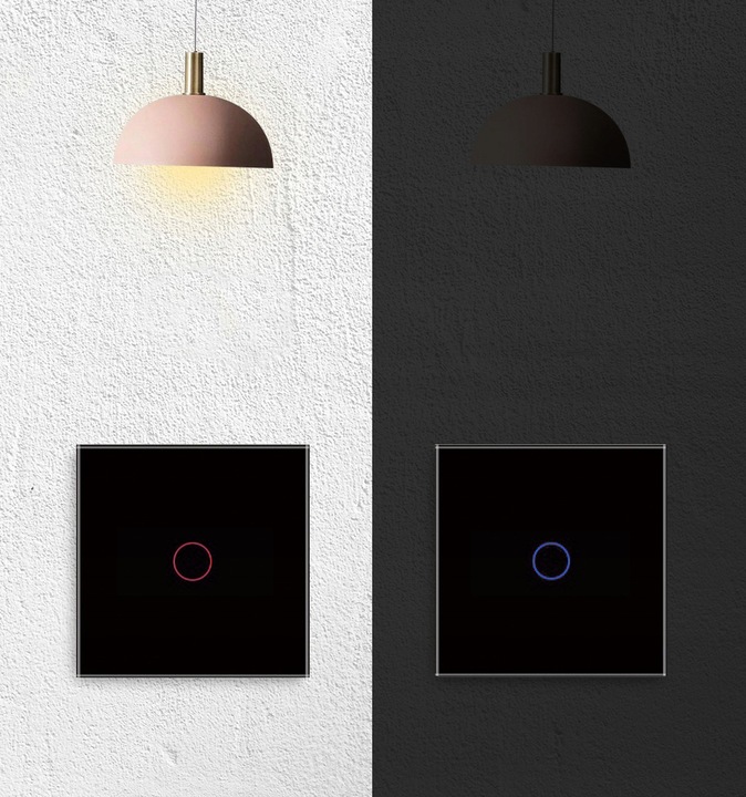 2x Dotykowy Szklany WŁĄCZNIK ŚWIATŁA LED SCHODOWY KRZYŻOWY LED Czarny