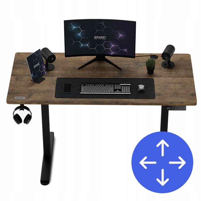 Biurko Elektryczne Regulowane 120x60cm Regulacja Wysokości 72-118cm