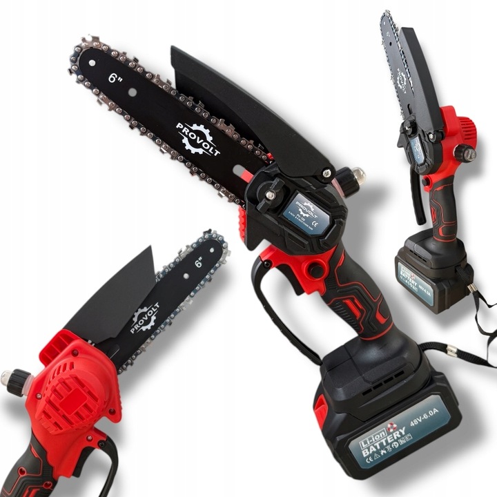 PIŁA ŁAŃCUCHOWA BEZSZCZOTKOWA AKUMULATOROWA PILARKA 6" + 8" CALI 2 AKU