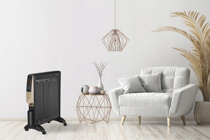 GRZEJNIK ELEKTRYCZNY NA PODCZERWIEŃ TERMOSTAT TIMER PILOT Czarny 2000W