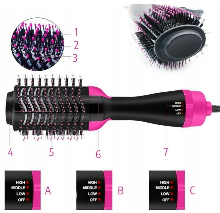 Duża Szczotka Suszarka Lokówka Prostownica Do Stylizacji Włosów 4w1