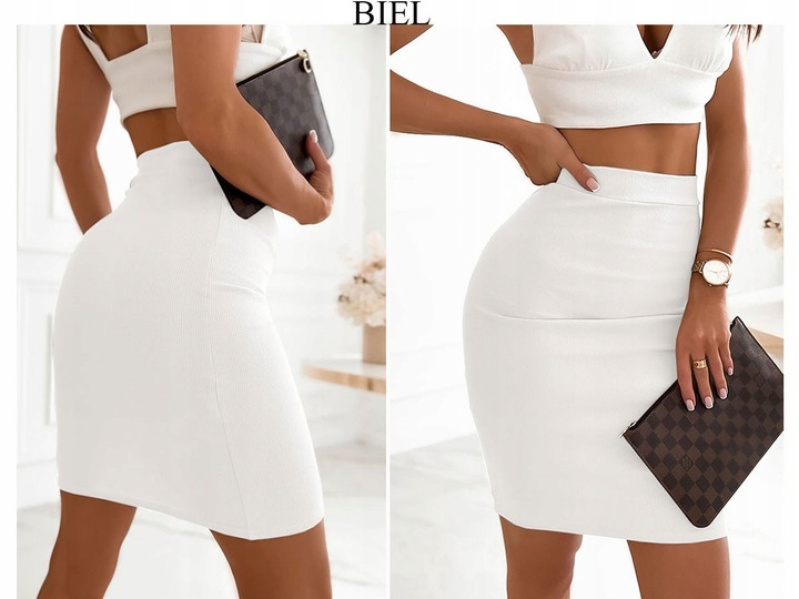 SPÓDNICZKA MODNA OŁÓWKOWA PRĄŻEK KOLORY S/M