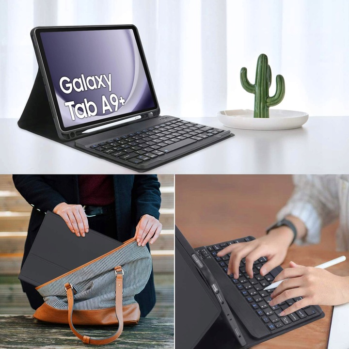 ETUI KLAWIATURA DO SAMSUNG GALAXY TAB A9 + PLUS 11.0" X210 X215 X216 CZARNY