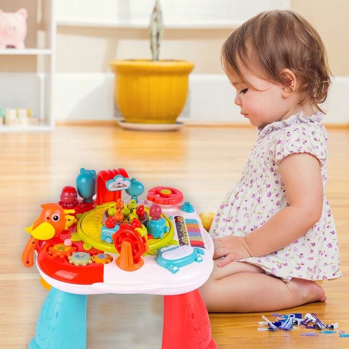 STOLIK EDUKACYJNY INTERAKTYWNY PIANINKO CIUCHCIA PIANINKO BĘBENEK PTASZEK