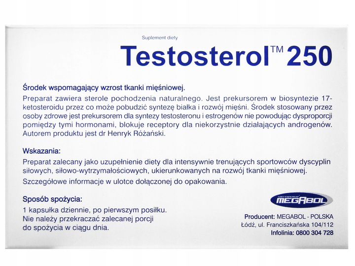 2x SILNY TESTOSTEROL 250 320mg PODNIEŚ TESTOSTERON