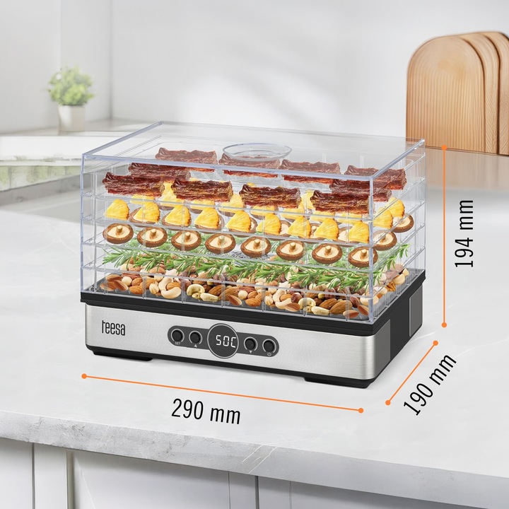 Suszarka do grzybów warzyw owoców 400W 5 sit wyświetlacz termoobieg