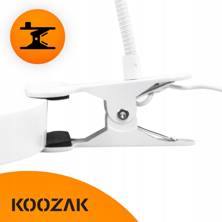 Lampka biurkowa led na biurko dla dzieci z klipsem biała do czytania