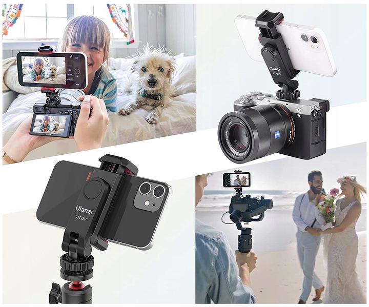 Ulanzi ST-06S Adapter uchwyt statywowy do telefonu + zimna stopka x 2