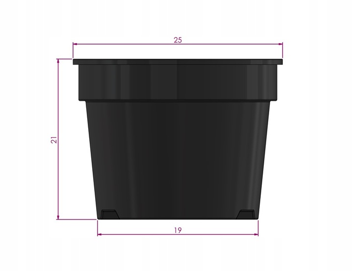 Doniczka produkcyjna okrągła średnica 25cm 7.5l