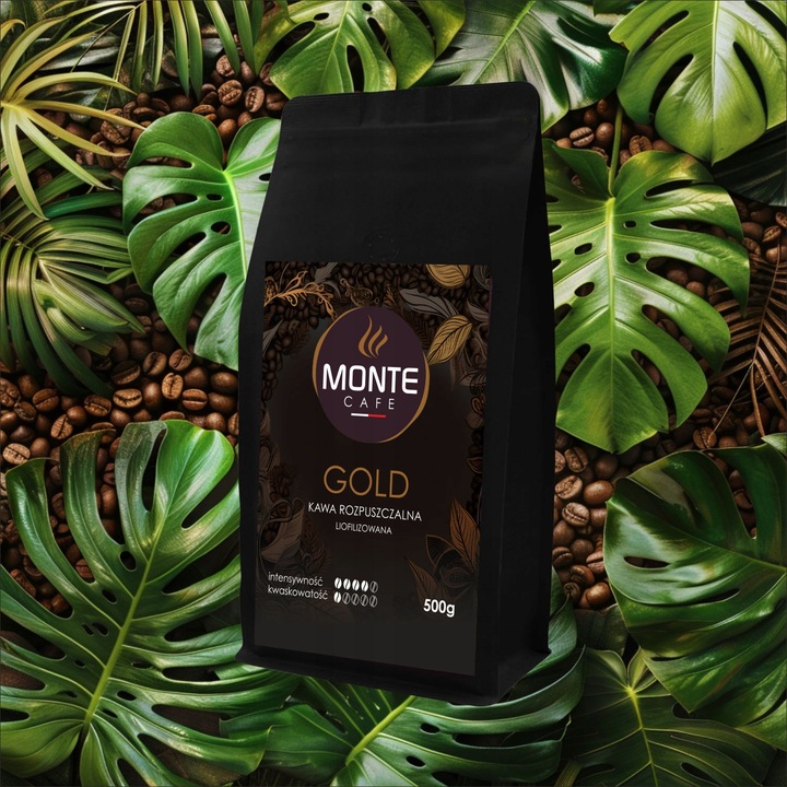 KAWA ROZPUSZCZALNA DO DOMU FIRMY GOLD 500G MONTE CAFE LIOFILIZOWANA 0,5 KG