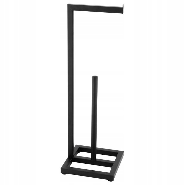 Stojak uchwyt na papier toaletowy do WC toalety czarny wieszak loft