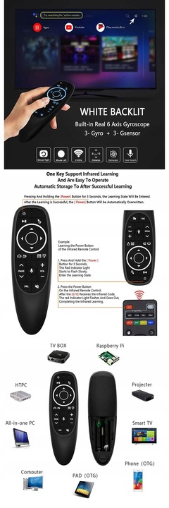 AIR Mouse mini pilot SMART TV PC G10S Pro z Podświetleniem