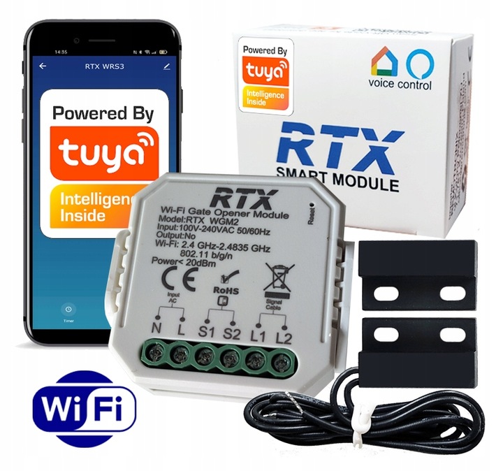 RTX Moduł STEROWNIK BRAMY GARAŻOWEJ WIFI TUYA SMART +CZUJNIK