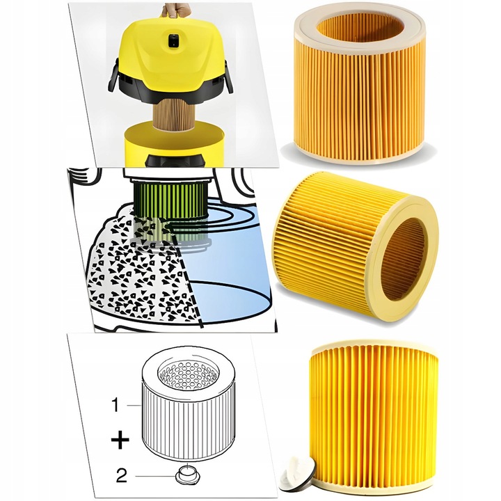 WORKI DO ODKURZACZA KARCHER ZESTAW 10 SZT WD3 WD2 WD 6 SE 4001 V17 +