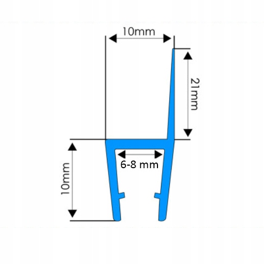 2M USZCZELKA DO KABINY PRYSZNICOWEJ KABIN SZKŁA MIĘDZYSZYBOWA 6 7 8 MM
