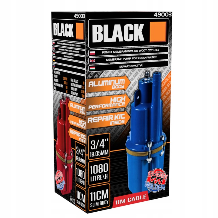 POMPA DO WODY STUDNI NUREK ZANURZENIOWA RUSKA MEMBRANOWA KABEL 11M PROMO