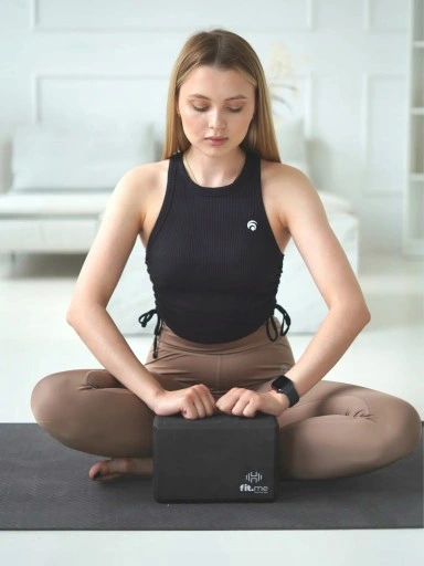 ZESTAW KOSTKI 2 SZT + PASEK DO JOGI WYTRZYMAŁY DO ĆWICZEŃ KOSTKA X2 FIT.ME