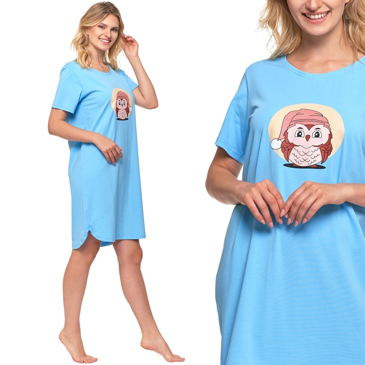 Moraj Wygodna Bawełniana Koszula Nocna z Nadrukiem 3000-015 XL