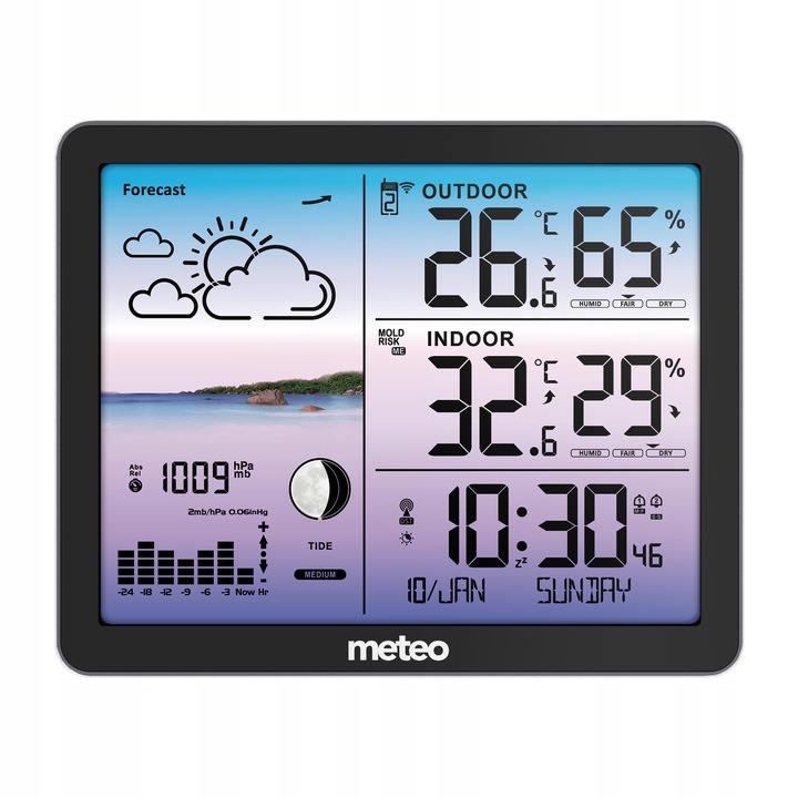 STACJA POGODOWA Z DCF METEO SP107C POGODYNKA