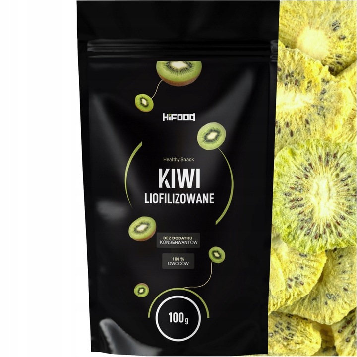 KIWI LIOFILIZOWANE 100g plastry HiFOOD Bez skóry Wysoka Jakość