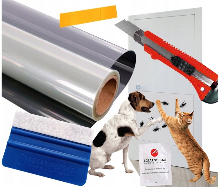 Folia Ochronna Dla Psów Kotów Drapak Gruba Samoprzylepna + Zestaw 152x50cm