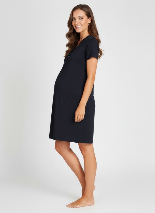 Rozpinana koszula nocna ciążowa do karmienia bawełniana L / XL