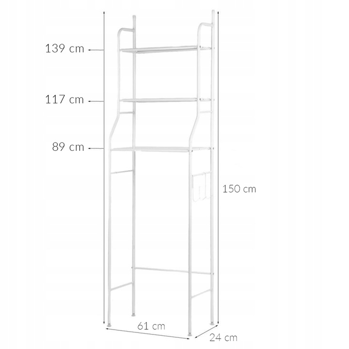 SZAFKA PÓŁKA ŁAZIENKOWA STOJĄCA NAD PRALKĘ STOJAK DO PRALNI REGAŁ 3