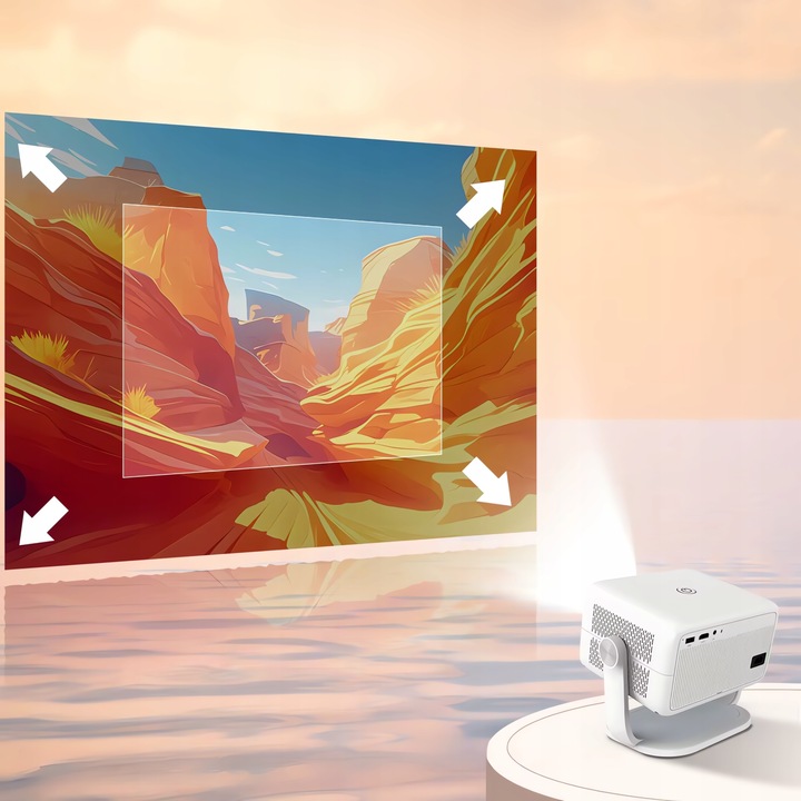 PROJEKTOR 4K FULL HD ANDROID AUTO FOKUS NETFLIX APLIKACJE OBROTOWY