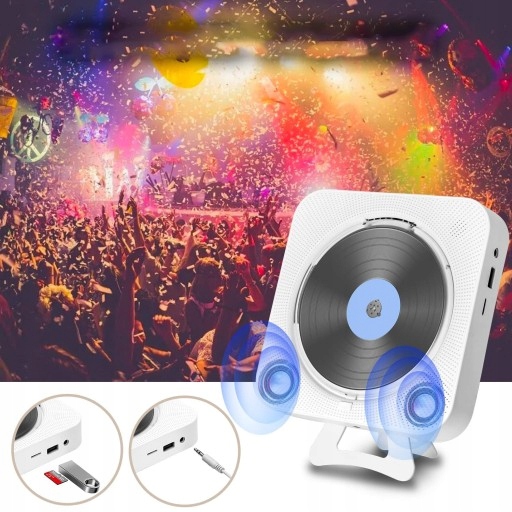 Przenośny odtwarzacz cd z baterią AUX USB FM LCD