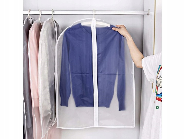 Pokrowce na ubrania transparent 3 rozmiary 10szt