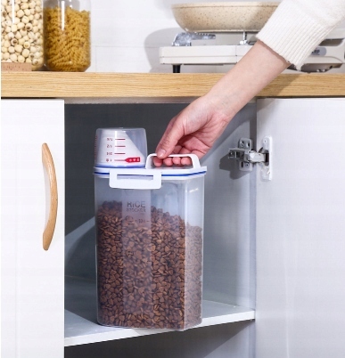 POJEMNIK PUDEŁKO na KARMĘ z MIARKĄ dla PSA KOTA 2L