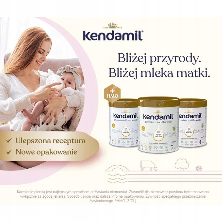 Mleko Następne Kendamil Premium 2 HMO+ bez oleju rybiego i palmowego 800g