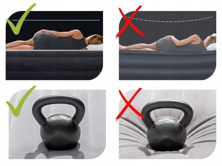 Materac Dmuchany Welurowy Jednoosobowy Łóżko 191x99x25 Intex 64757