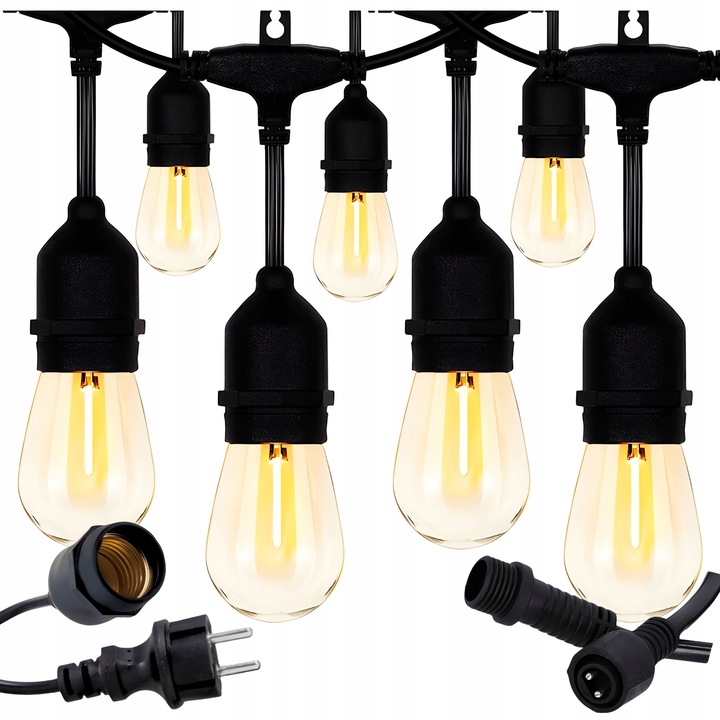 GIRLANDA ŚWIETLNA OGRODOWA 20m Żarówki 20 LED Zewnętrzna Lampki