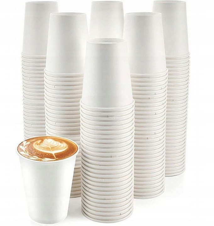 KUBKI PAPIEROWE BIAŁE DO KAWY NAPOJÓW GORĄCYCH 250ML 100szt