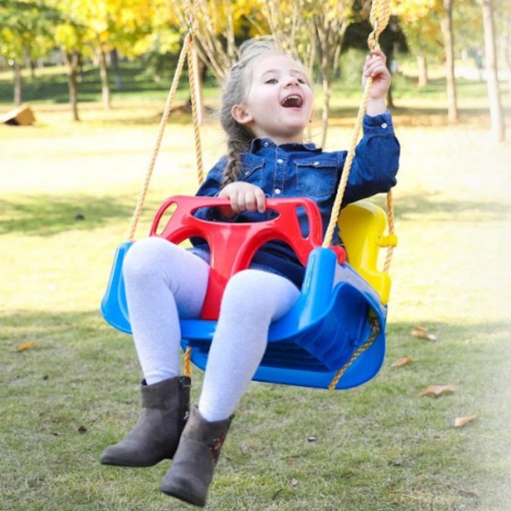 Huśtawka Ogrodowa Modułowa domowa dla Dzieci 3w1 Mocna na Linach Bezpieczna