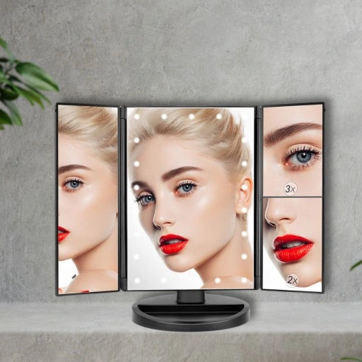 PODŚWIETLANE LUSTERKO DO MAKIJAŻU LED KOSMETYCZNE
