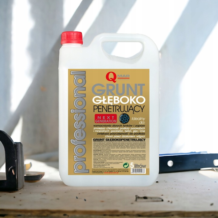 Qmar grunt głębokopenetrujący 5L do ścian elewacji beton tynk gips zapraw