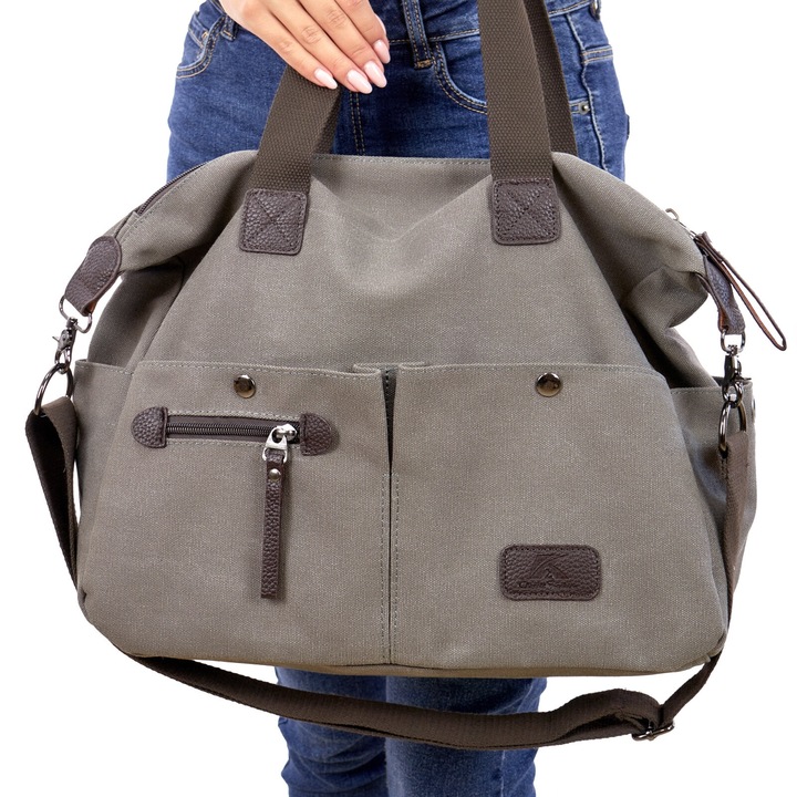 TORBA na ramię DUŻA podróżna miejska WOREK SHOPPER pojemna