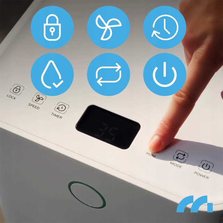 WYDAJNY OSUSZACZ POWIETRZA POCHŁANIACZ WILGOCI CICHY WiFi TIMER