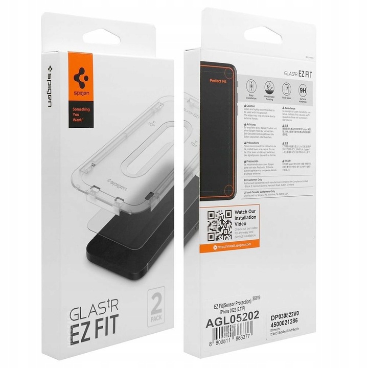 2x Szkło Hartowane SPIGEN EZ FIT do Apple iPhone 14 Pro Max Ramka Aplikator