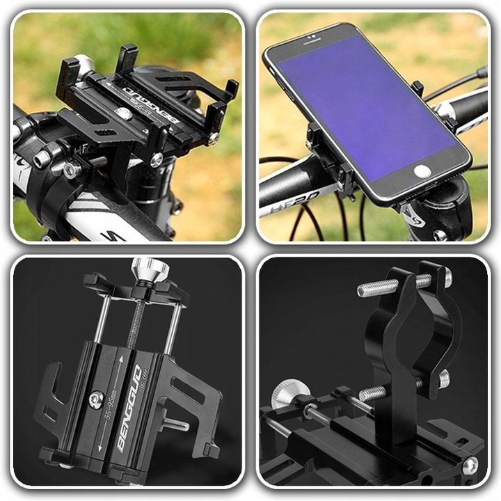 UCHWYT ROWEROWY NA TELEFON MONTOWANY NA KIEROWNICĘ ROWERU ALUMINIOWY