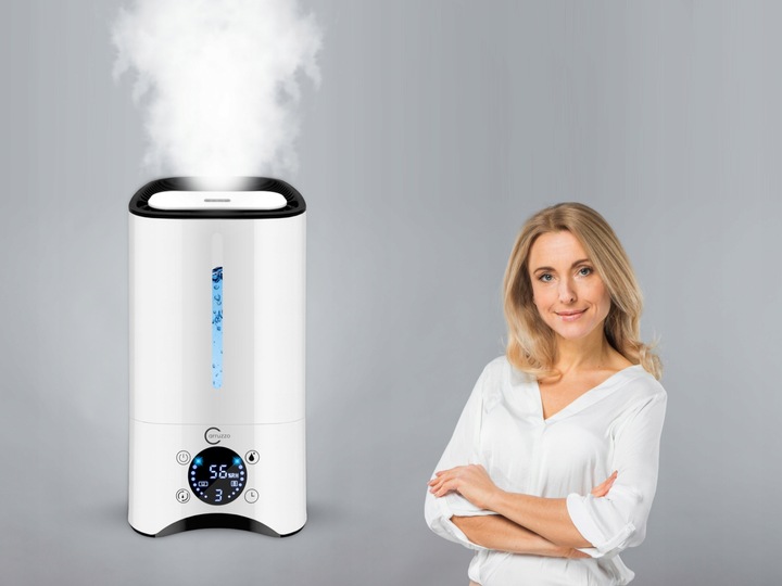 Nawilżacz powietrza AUTOMATYCZNY + AROMATERAPIA 6w1 +12 OLEJKÓW FILTR