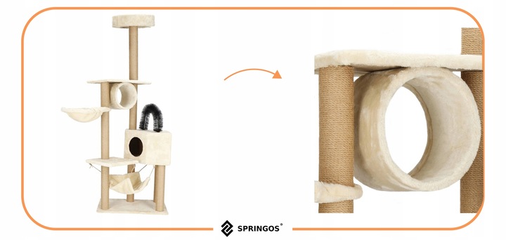 DRAPAK DLA KOTA KOTÓW WYSOKI DUŻY WIEŻA LEGOWISKO DOMEK 7 POZIOMÓW SŁUPEK