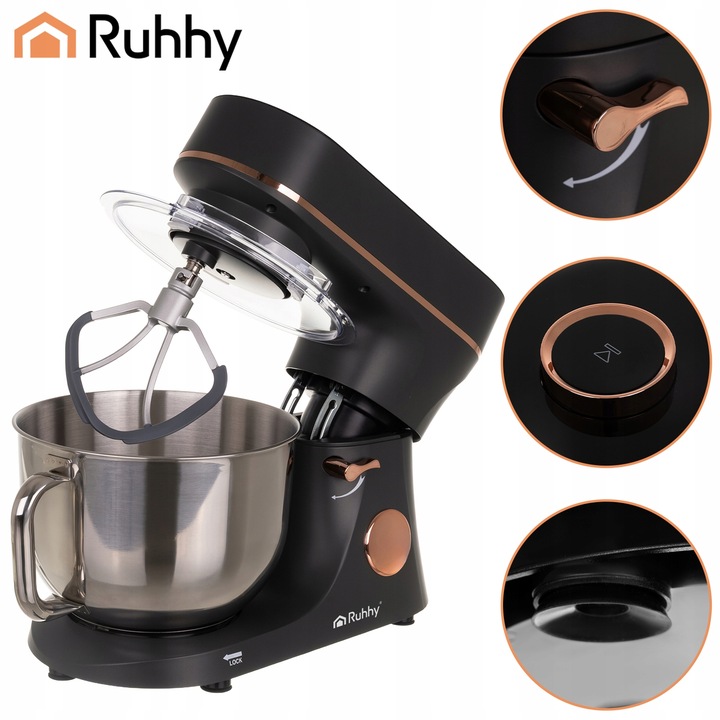 Robot Planetarny Kuchenny z Podgrzewaną Misą 5,7L Ruhhy Duży